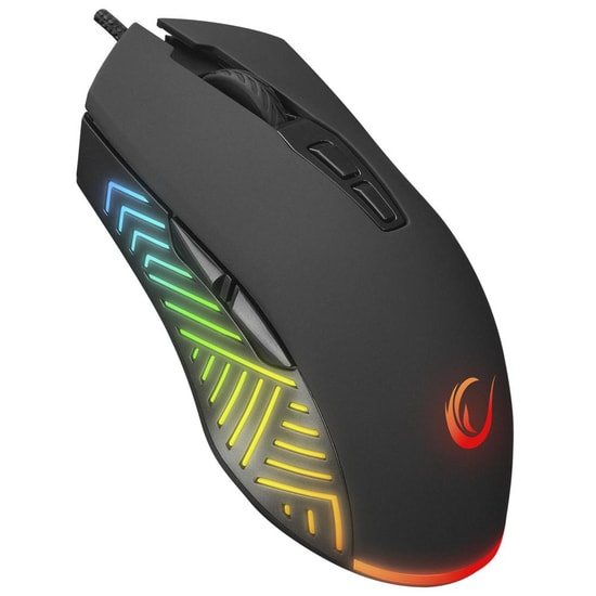 Rampage SMX-G68 SPEAR V2 Siyah Kablolu RGB Oyuncu Mouse - 12800 DPI, 7D Makrolu, 1.5m Örgü Kablo, Optik Sensör