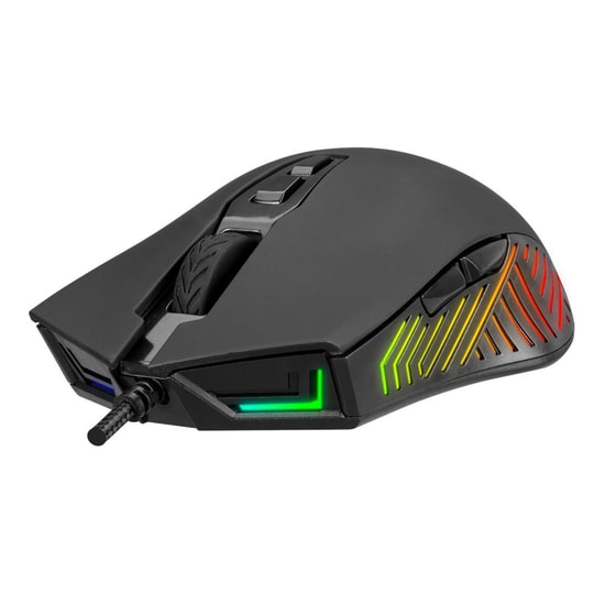 Rampage SMX-G68 SPEAR V2 Siyah Kablolu RGB Oyuncu Mouse - 12800 DPI, 7D Makrolu, 1.5m Örgü Kablo, Optik Sensör