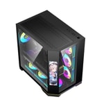 Aigo FT418-ULTRA-850W-SIYAH-LCD Mid Tower Kasa - 850W 80+ Bronze, 7x ARGB Fan, LCD Ekran, ATX/M-ATX/ITX Desteği