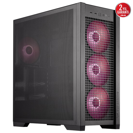 Asus TUF GAMING GT302 SIYAH E-ATX Oyuncu Kasası - 360mm Radyatör, 407mm GPU, 4x140mm ARGB Fan, Temperli Cam Mesh