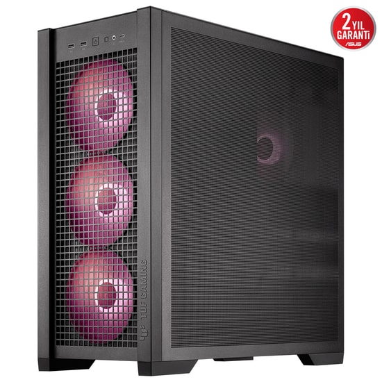 Asus TUF GAMING GT302 SIYAH E-ATX Oyuncu Kasası - 360mm Radyatör, 407mm GPU, 4x140mm ARGB Fan, Temperli Cam Mesh