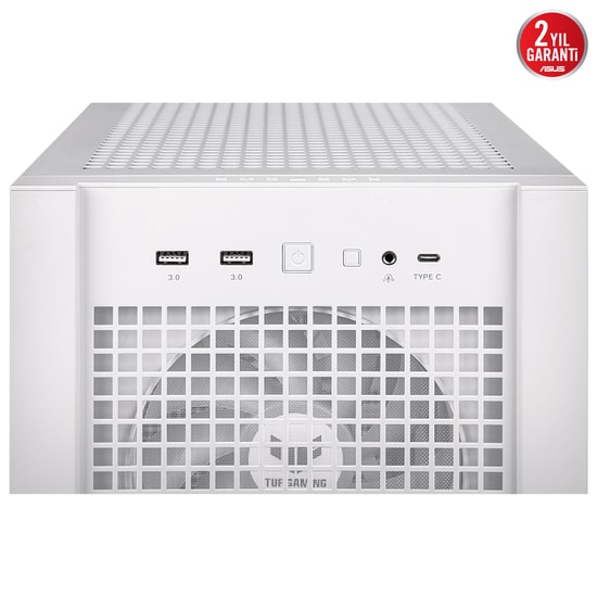Asus TUF GAMING GT302 BEYAZ E-ATX Oyuncu Kasası - 360mm Radyatör, 407mm GPU, 4x140mm ARGB Fan, Temperli Cam Mesh