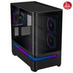 Asus PRIME AP202 Siyah mATX Kasa - 360mm Radyatör, 420mm Ekran Kartı Desteği, Temperli Cam, ARGB Fanlı, PSU Yok