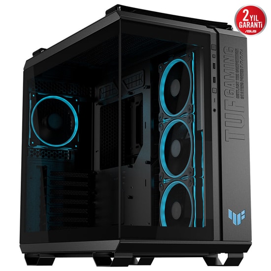 Asus TUF GAMING GT502 HORIZON SIYAH ATX Oyuncu Kasası - 360mm Radyatör, 400mm GPU, 4x ARGB Fan, Temperli Cam