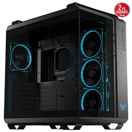 Asus TUF GAMING GT502 HORIZON SIYAH ATX Oyuncu Kasası - 360mm Radyatör, 400mm GPU, 4x ARGB Fan, Temperli Cam