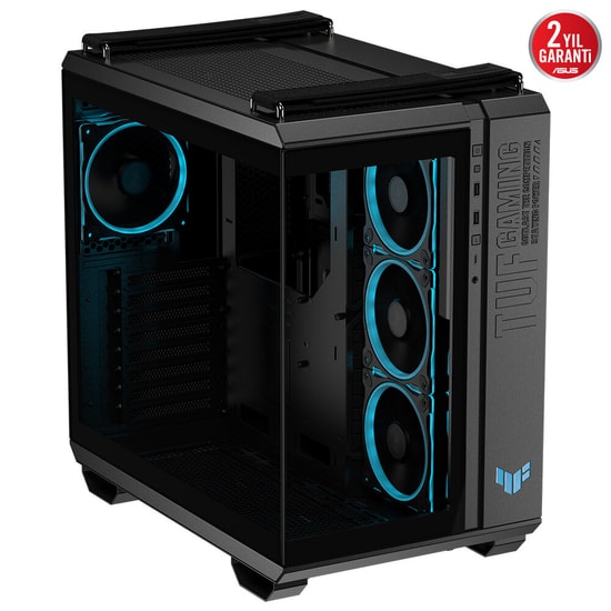 Asus TUF GAMING GT502 HORIZON SIYAH ATX Oyuncu Kasası - 360mm Radyatör, 400mm GPU, 4x ARGB Fan, Temperli Cam