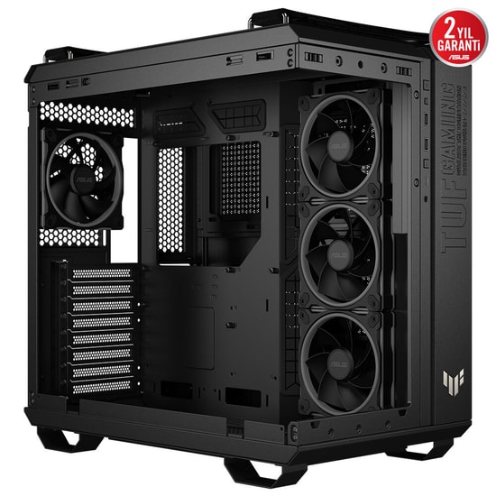 Asus TUF GAMING GT502 HORIZON SIYAH ATX Oyuncu Kasası - 360mm Radyatör, 400mm GPU, 4x ARGB Fan, Temperli Cam