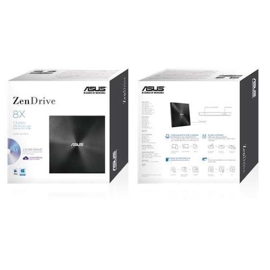 ASUS ZenDrive U7M SDRW-08U7M-U-SILVER Gümüş Harici DVD Yazıcı - M-DISC Desteği, 8X Yazma Hızı, 2 Adet M-DISC Hediyeli