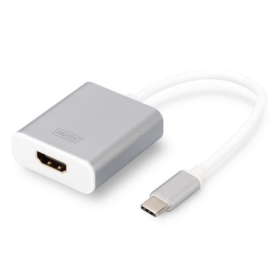 Digitus Type-C Erkek to HDMI Dişi 4K Çevirici Adaptör (DA-70836) - Ultra HD 30Hz, 20cm Kablo, Alüminyum Gövde