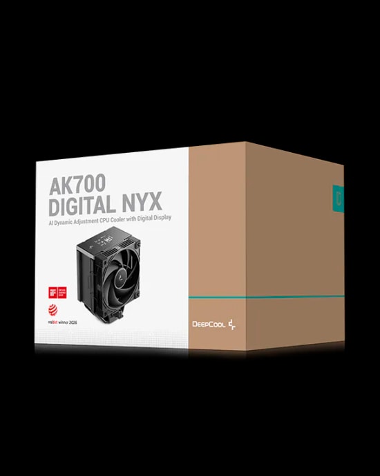 DeepCool AK700 DIGITAL NYX İşlemci Soğutucu - Çift 120mm PWM Fan, Dijital Ekran, Intel ve AMD Uyumlu Tasarım