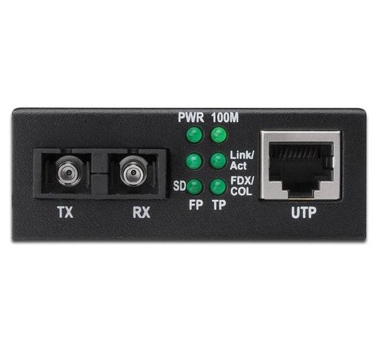 Digitus DN-82020-1 Medya Dönüştürücü - 10/100TX to 100FX, Multimode (SC), 1310nm, 2km'ye Kadar Veri İletimi