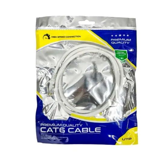 Nettech Rose RC-820-3 CAT6 Ethernet Kablosu 3 Metre Beyaz - 1000Mbps, RJ45 Konnektör, Plastik Yapı, Patch Kablo