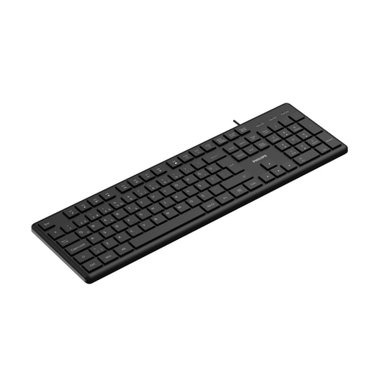 Philips SPK6248B Siyah Kablolu Klavye - Türkçe Q Dizilim, USB Bağlantı, Sessiz Tuşlar, Tak Çalıştır, 105 Tuş