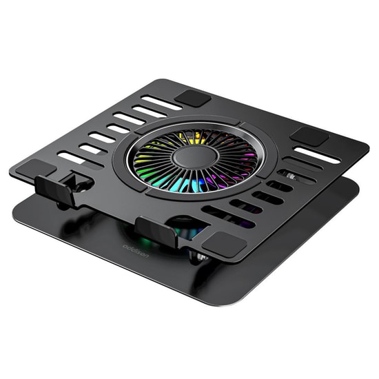 Addison AD-RC36 Steely 360 Derece RGB Fanlı Laptop Standı - Ayarlanabilir Metal Gövde, Soğutucu Fanlı Tasarım