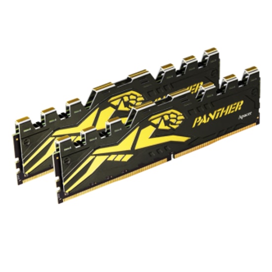 Apacer Panther 16GB (2x8GB) 3200MHz CL16 DDR4 Gaming Ram (AH4U16G32C28Y7GAA-2) - Black-Gold, Masaüstü Bellek Kit