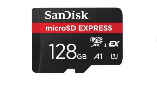 SanDisk 128GB microSD Express Hafıza Kartı (SDSQXFN-128G-GN4NN) - 880MB/s Okuma, 480MB/s Yazma, NVMe v1.3, A1