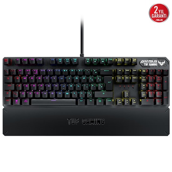 Asus TUF Gaming K3 Red Switch Mekanik Oyuncu Klavyesi (GAMING-K3-RD-TRQ) - RGB, Türkçe Q, Kablolu, USB, Metal Kasa