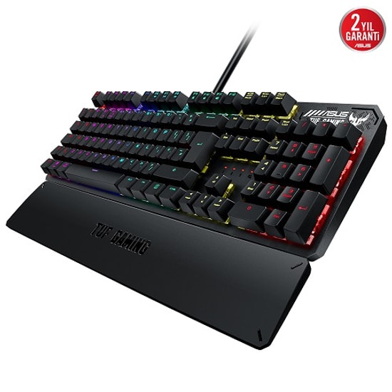 Asus TUF Gaming K3 Red Switch Mekanik Oyuncu Klavyesi (GAMING-K3-RD-TRQ) - RGB, Türkçe Q, Kablolu, USB, Metal Kasa