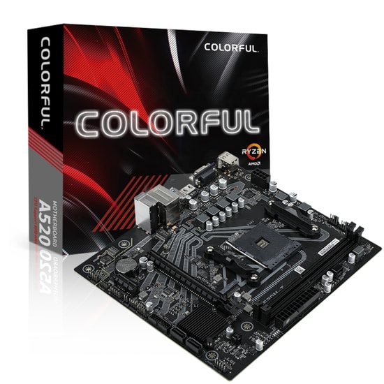 Colorful A520M-T V15 DDR4 4266MHz Anakart - AM4, A520 Chipset, 64GB RAM, M.2, HDMI, PCIe 3.0, mATX, 24 Ay Garanti