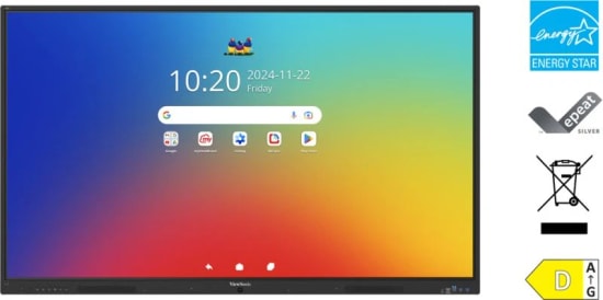 ViewSonic IFP7535-1-1C 75 4K İnteraktif Ekran - EDLA Sertifikalı, 400 nits, 8GB RAM, 128GB, 40 Nokta Dokunmatik