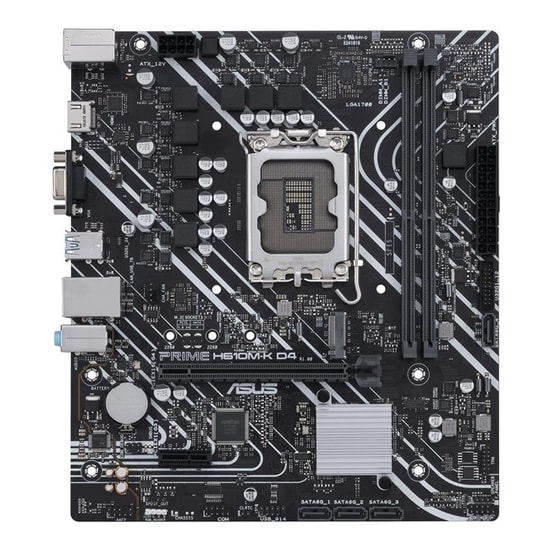 Asus Prime H610M-K D4 Anakart (PRIME-H610M-K-LGA1700-DDR4) - LGA1700, DDR4 3200MHz, HDMI, M.2, USB 3.2, Micro ATX