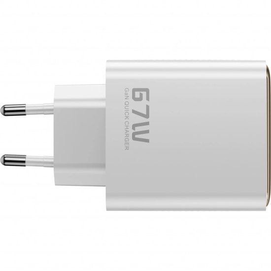 RealPower TCS67WWH 67W GaN Type-C to Type-C Şarj Aleti (NT-119373) - Beyaz, 3000 mAh Hızlı Şarj, 100cm Kablo Dahil