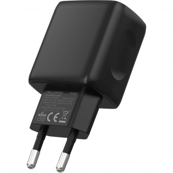 RealPower TC25WBK 25W Şarj Aleti (NT-119366) - Siyah, 3000 mAh PD Hızlı Şarj Desteği, 1 Saat Altı Şarj Süresi