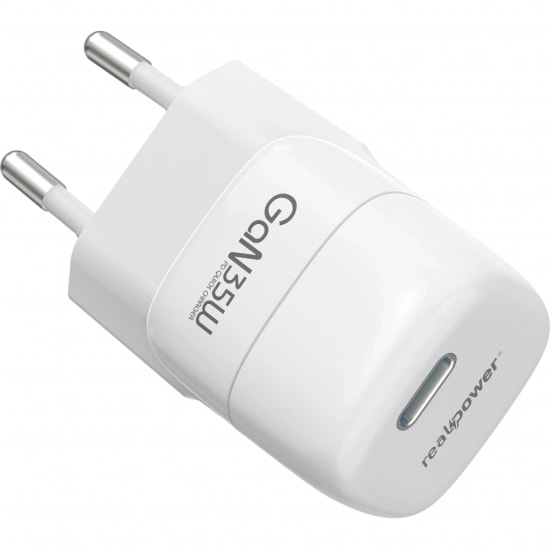 RealPower TC35WBK 35W GaN Şarj Aleti (NT-119365) - Beyaz, 3000 mAh PD Hızlı Şarj Desteği