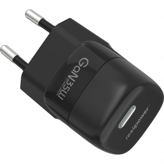 RealPower TC35WBK 35W GaN Şarj Aleti (NT-119364) - Siyah, 3000 mAh PD Hızlı Şarj Desteği