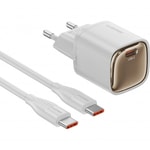 RealPower TCS30WWH 30W GaN Type-C to Type-C Şarj Aleti (NT-119362) - Beyaz, 3000 mAh Hızlı Şarj, 100cm Kablo Dahil