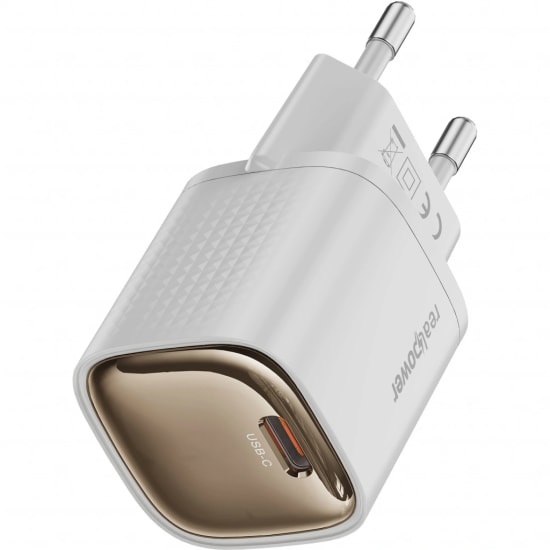 RealPower TCS30WWH 30W GaN Type-C to Type-C Şarj Aleti (NT-119362) - Beyaz, 3000 mAh Hızlı Şarj, 100cm Kablo Dahil