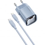 RealPower TCS20WBL 20W GaN Type-C to Lightning Şarj Aleti (NT-119358) - Mavi, 3000 mAh, Hızlı Şarj, Kablo Dahil