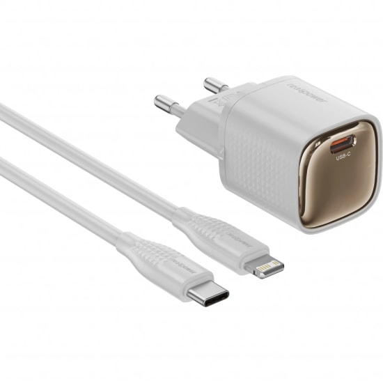 RealPower TCS20WWH 20W GaN Type-C to Lightning Şarj Aleti (NT-119355) - Beyaz, 3000 mAh, Hızlı Şarj, Kablo Dahil
