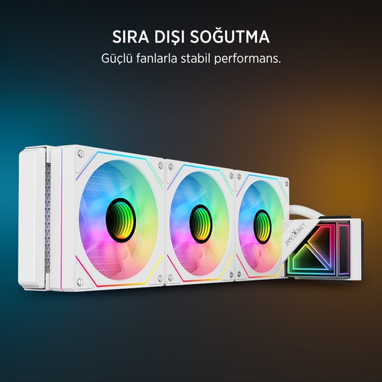 James Donkey Lugis JDC360-ARGB-360MM-WHITE Beyaz Sıvı Soğutucu - 3x120mm PWM Fan, 300W TDP, AM5/LGA1700 Uyumlu