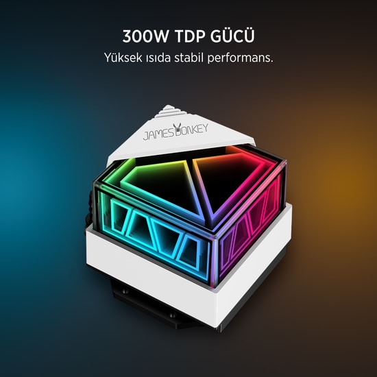 James Donkey Lugis JDC360-ARGB-360MM-WHITE Beyaz Sıvı Soğutucu - 3x120mm PWM Fan, 300W TDP, AM5/LGA1700 Uyumlu