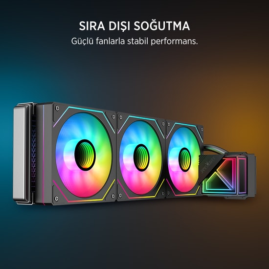 James Donkey Lugis JDC360-ARGB-360MM-BLACK Siyah Sıvı Soğutucu - 3x120mm ARGB Fan, AM5 ve LGA1700 Uyumlu