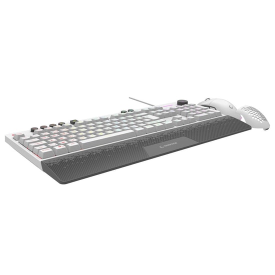 Rampage ECLIPSE Beyaz RGB Kablolu Oyuncu Klavye Mouse Seti - Q Klavye, 12800 DPI Optik Mouse, Bilek Destekli