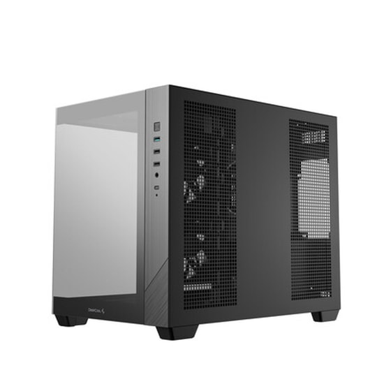 DeepCool CG330-3F Siyah Micro-ATX Oyuncu Kasası - 3x Fan, Mesh Panel, Temperli Cam Yan Panel, USB 3.0, PSU Yok