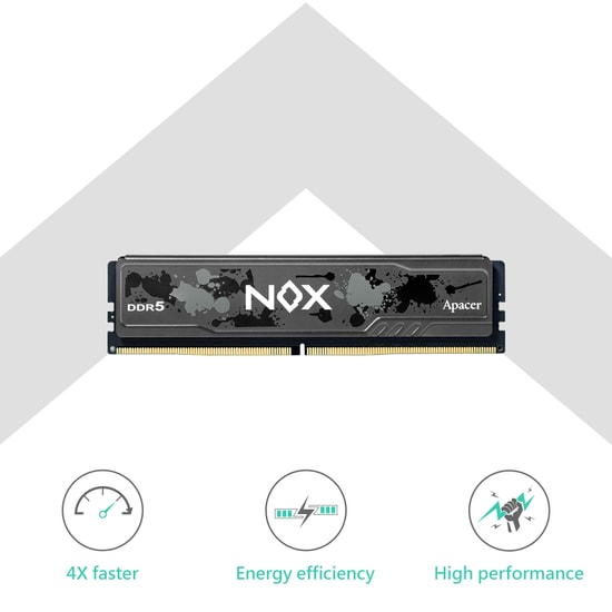 Apacer NOX 32GB (1x32GB) 5600MHz CL40 DDR5 Gaming Ram (AH5U32G56C522MBAA-1) - Alüminyum Soğutucu, Masaüstü Bellek