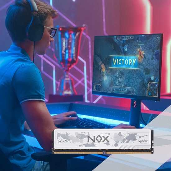 Apacer NOX 32GB (1x32GB) 5600MHz CL40 DDR5 Gaming Ram (AH5U32G56C522MBAA-1) - Alüminyum Soğutucu, Masaüstü Bellek