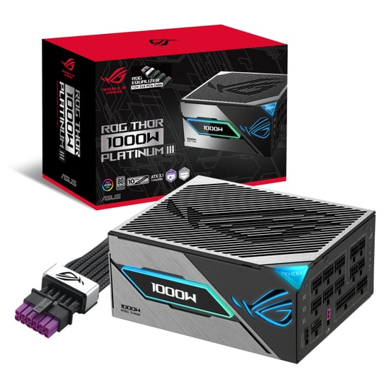 ASUS ROG Thor 1000P3 GAMING-E 80+ Platinum 1000W Modüler Güç Kaynağı - PCIe Gen 5.1, ATX 3.1, GaN MOSFET, Turbo Mod