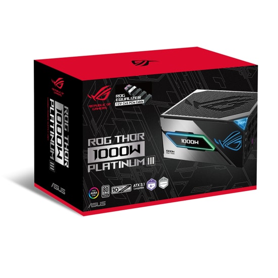ASUS ROG Thor 1000P3 GAMING-E 80+ Platinum 1000W Modüler Güç Kaynağı - PCIe Gen 5.1, ATX 3.1, GaN MOSFET, Turbo Mod