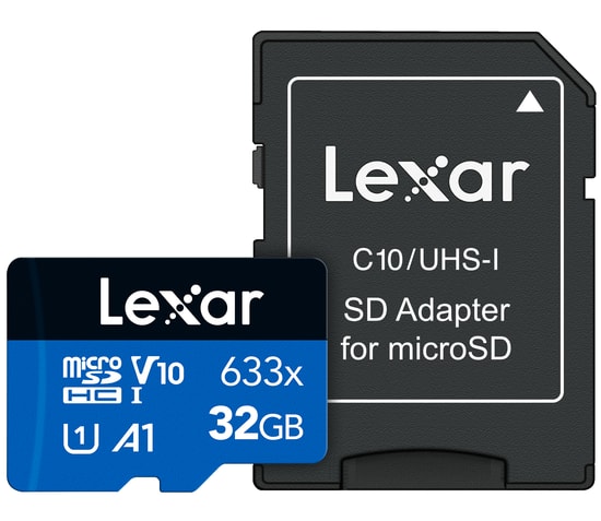 Lexar 32GB MicroSDHC 633x Hafıza Kartı - 100MB/s Okuma Hızı, UHS-I, Class 10, V10, A1 Yüksek Performanslı Micro SD Kart