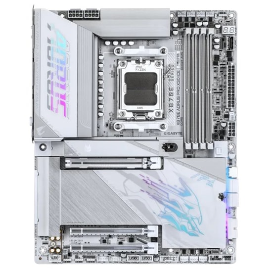 Gigabyte X870E Aorus Pro X ICE AM5 DDR5 9000MHz(OC) ATX Anakart - Wi-Fi 7, USB4, 4xM.2, PCIe 5.0, X870E-AORUS-PRO-X-ICE