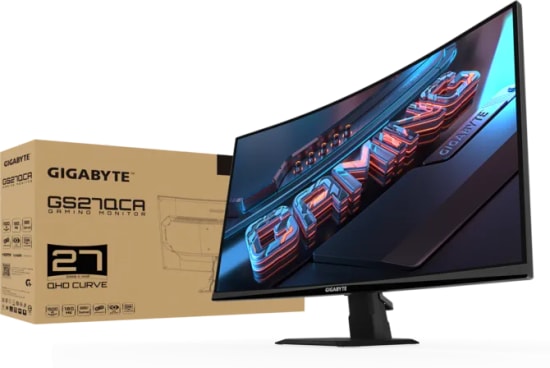 Gigabyte GS27QCA 27 180Hz 1ms Curved VA QHD Oyuncu Monitörü - 2560x1440, 250cd, HDR Ready, HDMI 2.0, DP 1.4, Siyah