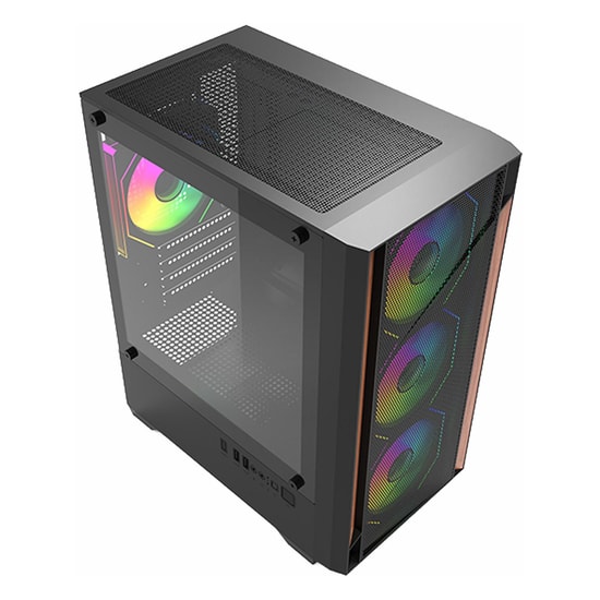Frisby FC-8980G-550W Mid Tower Gaming Kasa - 4x12cm ARGB Fan, Temperli Cam, Micro-ATX, 1x3.5, 1x2.5 Disk Yuvası
