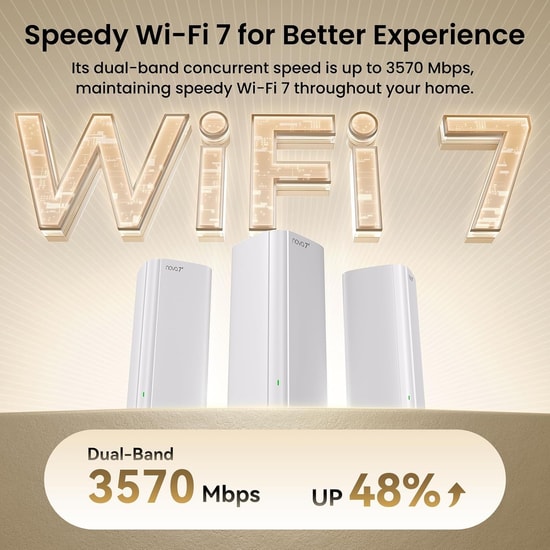 Tenda ME3PRO-2-PACK BE3600 Wi-Fi 7 Mesh Sistemi - Dual Band, 3570 Mbps, 5 Adet FEM, İkili Paket Access Point