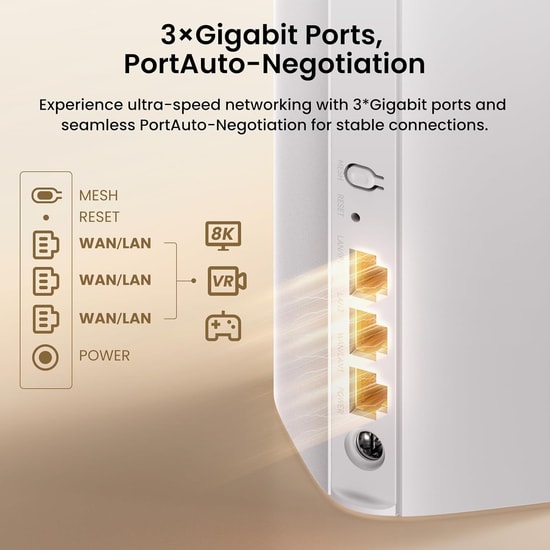 Tenda ME3PRO-3-PACK BE3600 Wi-Fi 7 Mesh Sistemi - 3570 Mbps, Dual Band, 5x FEM, Xtra Range 2.0, Üçlü Paket Router