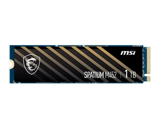 MSI Spatium M452 500GB PCIe 4.0 NVMe M.2 SSD (M452-500GB-3600MB) - 3600MB/s Okuma, 3100MB/s Yazma, 3D NAND SSD
