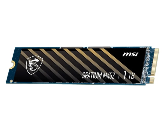 MSI Spatium M452 500GB PCIe 4.0 NVMe M.2 SSD (M452-500GB-3600MB) - 3600MB/s Okuma, 3100MB/s Yazma, 3D NAND SSD